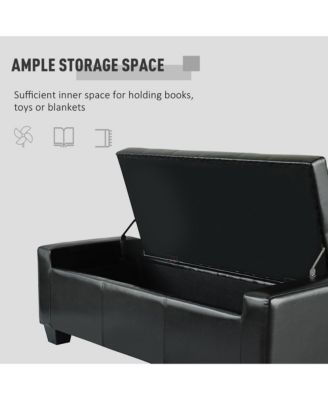 Modern Ottoman Bench Seat Faux Leather Sofa Shoe Storage Footrest