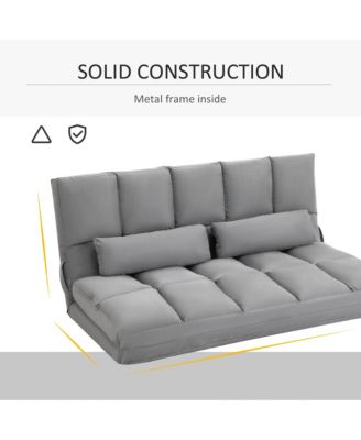 Convertible Floor Sofa with Adjustable Backrest and Headrest,