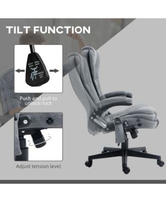 6 Point Vibrating Massage velvet Office Chair with Lumbar Heat