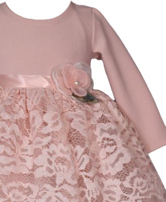 Baby Girls Knit to Lace Party Dress