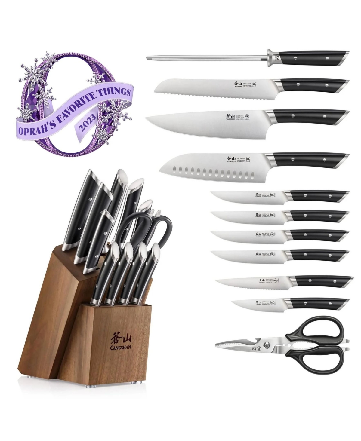 Cangshan Canghshan Helena Series 12-pc. Knife Block Set In Black