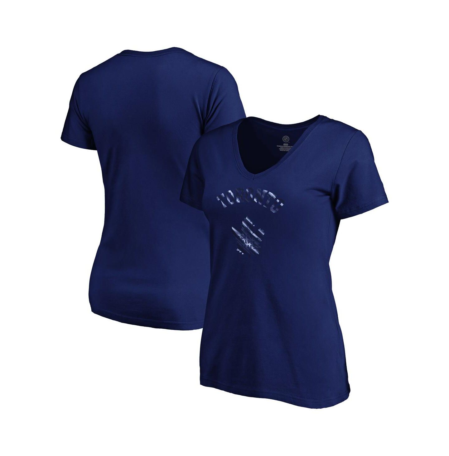 Женская футболка Fanatics Navy Toronto Maple Leaf's Total Shine V-Neck — фото 1