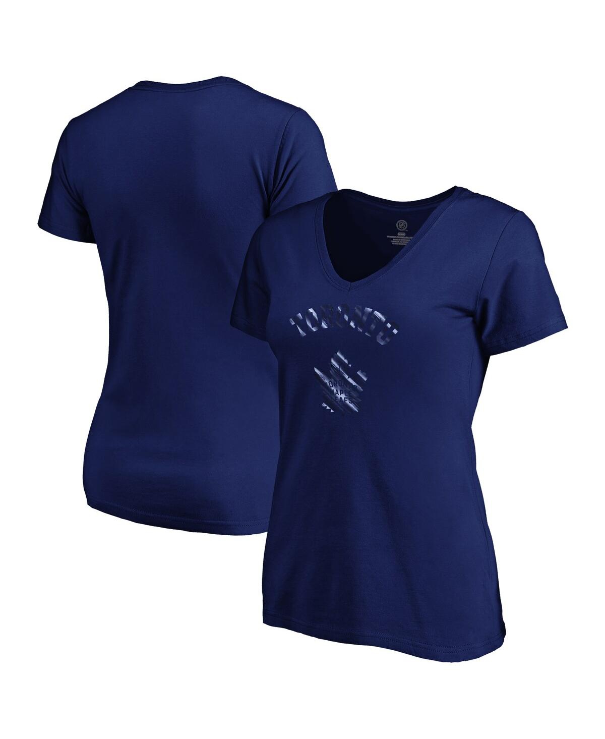 Women's Navy Toronto Maple Leaf's Total Shine V-Neck T-Shirt - Navy