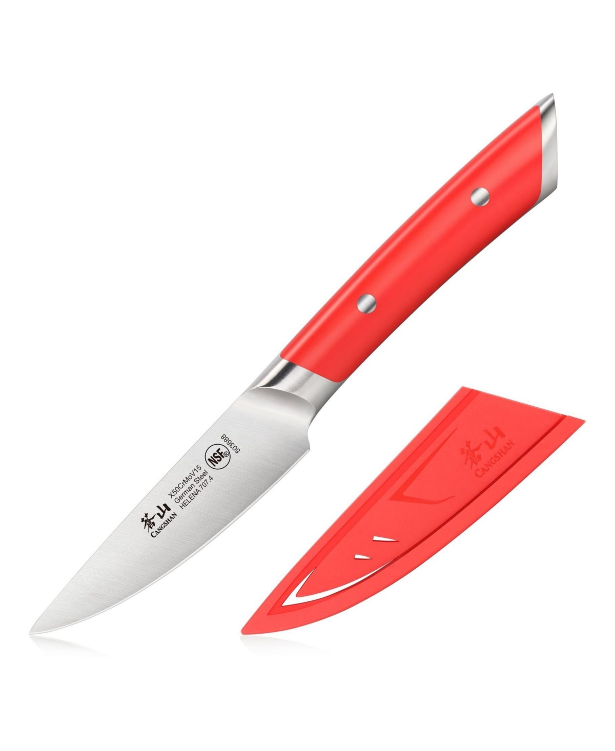 Cangshan Canghshan Helena Series 3.5" Paring Knife With Sheath In Red