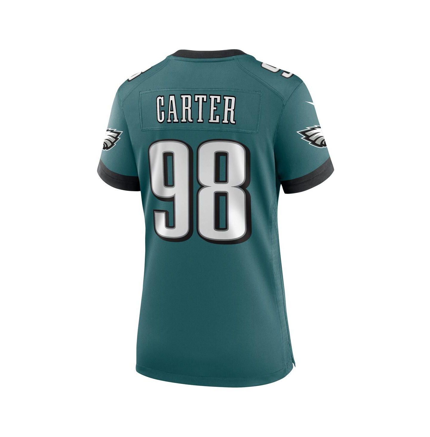Женский топ Nike Jalen Carter Midnight Green Philadelphia Eagles Team Game Jersey — фото 2