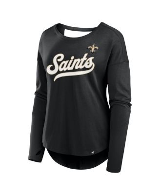 Women's Black New Orleans Saints Core Long Sleeve Fashion T-Shirt