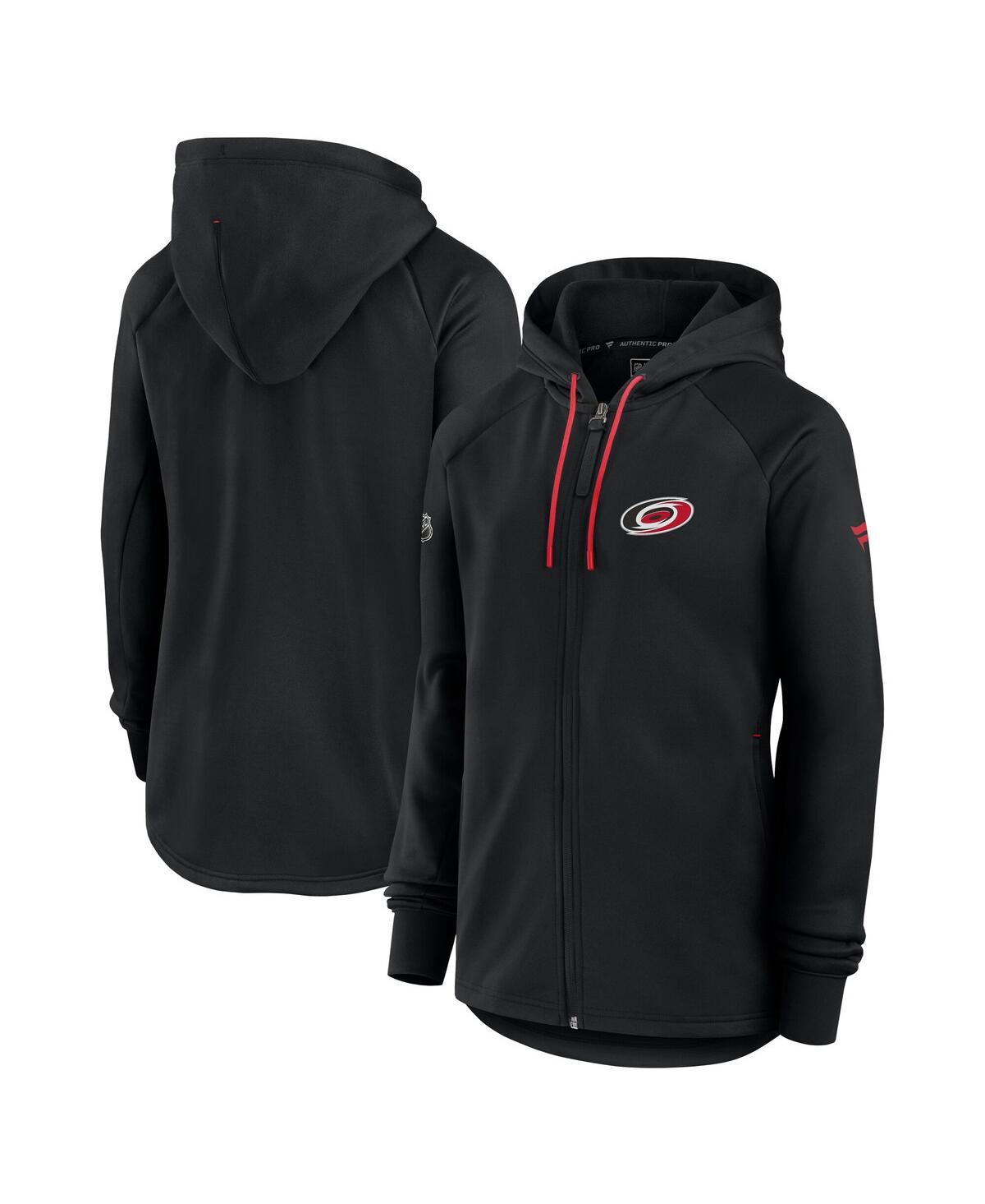 Women's Black Carolina Hurricanes Authentic Pro Rink Fleece Full-Zip Jacket - Black