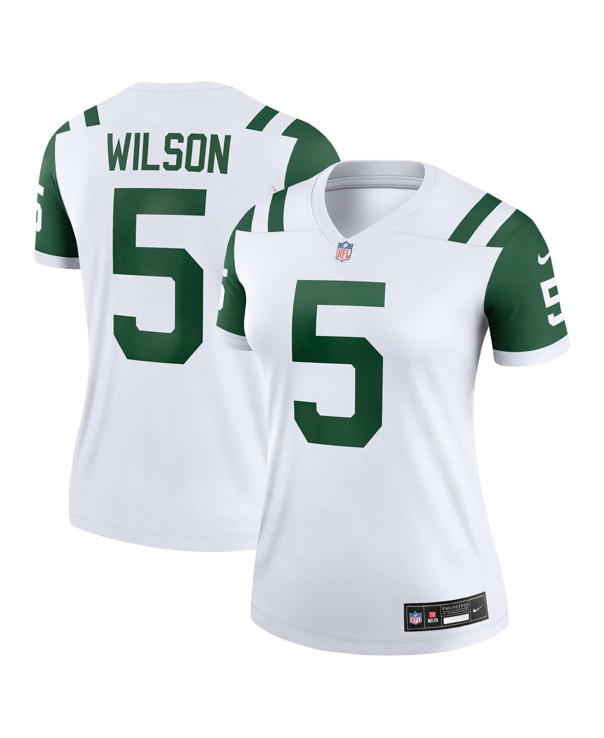 Nike Women's Garrett Wilson Classic Alternate White New York Jets Alternate Legend Player Performance Top In White
