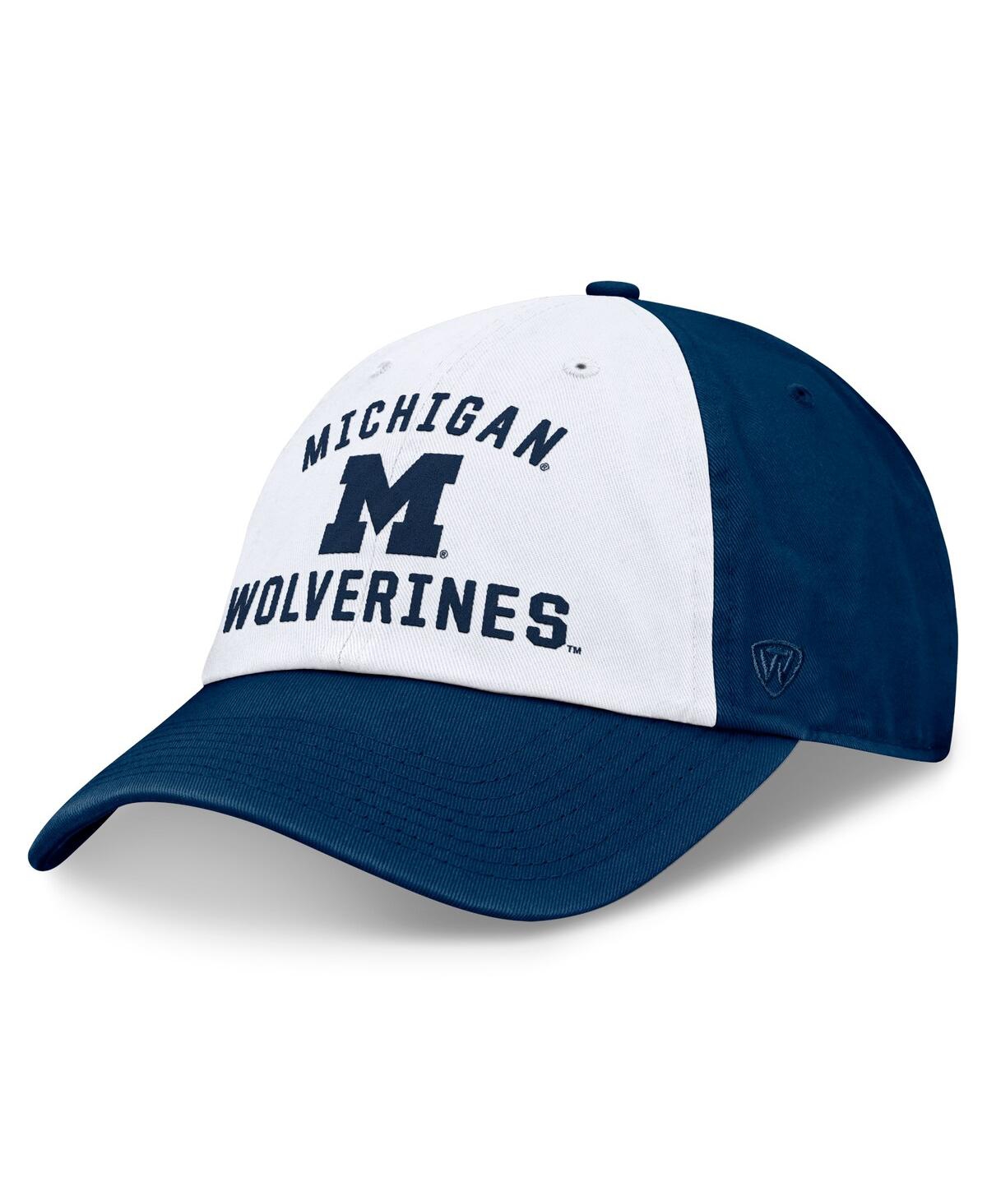Men'sÂ White/Navy Michigan Wolverines Heritage Weston Adjustable Hat - White, Navy