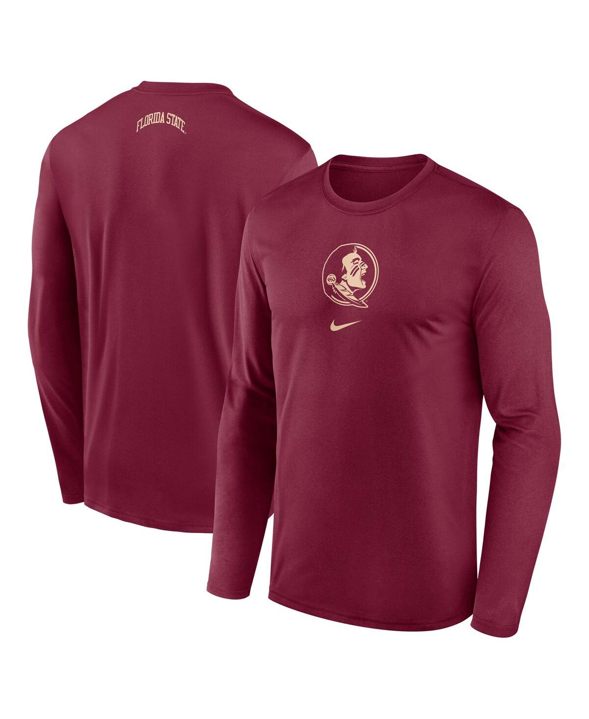 Men's Garnet Florida State Seminoles On-Court Basketball Shootaround Performance Long Sleeve T-Shirt - Garnet