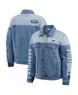 WEAR by Erin Andrews - Women's New England Patriots Full-Button Denim Jacket