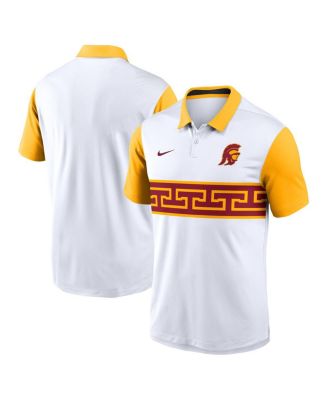 Nike - Men's White/Gold USC Trojans Athletic Prep Alt Logo Vapor Performance Polo Shirt