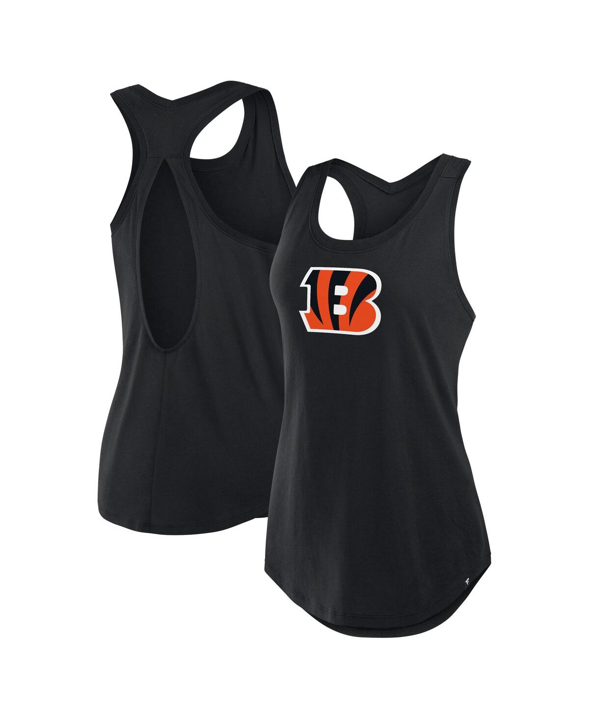 Women's Black Cincinnati Bengals Iron Fan Tank Top - Black