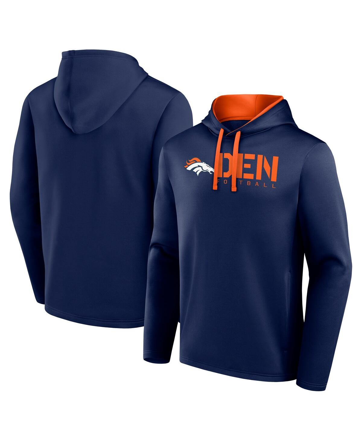 Men's Navy Denver Broncos Head Start Pullover Hoodie - Navy