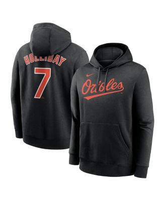 Nike - Men's Jackson Holliday Black Baltimore Orioles Player Name Number Club Fleece Pullover Hoodie