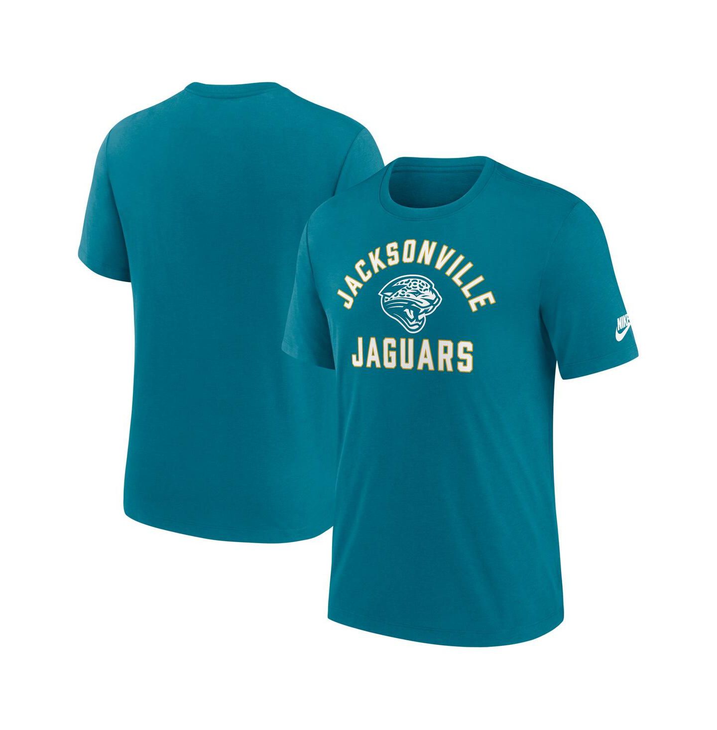 Мужская футболка Nike Teal Jacksonville Jaguars Favorable Timeline Tri-Blend — фото 1