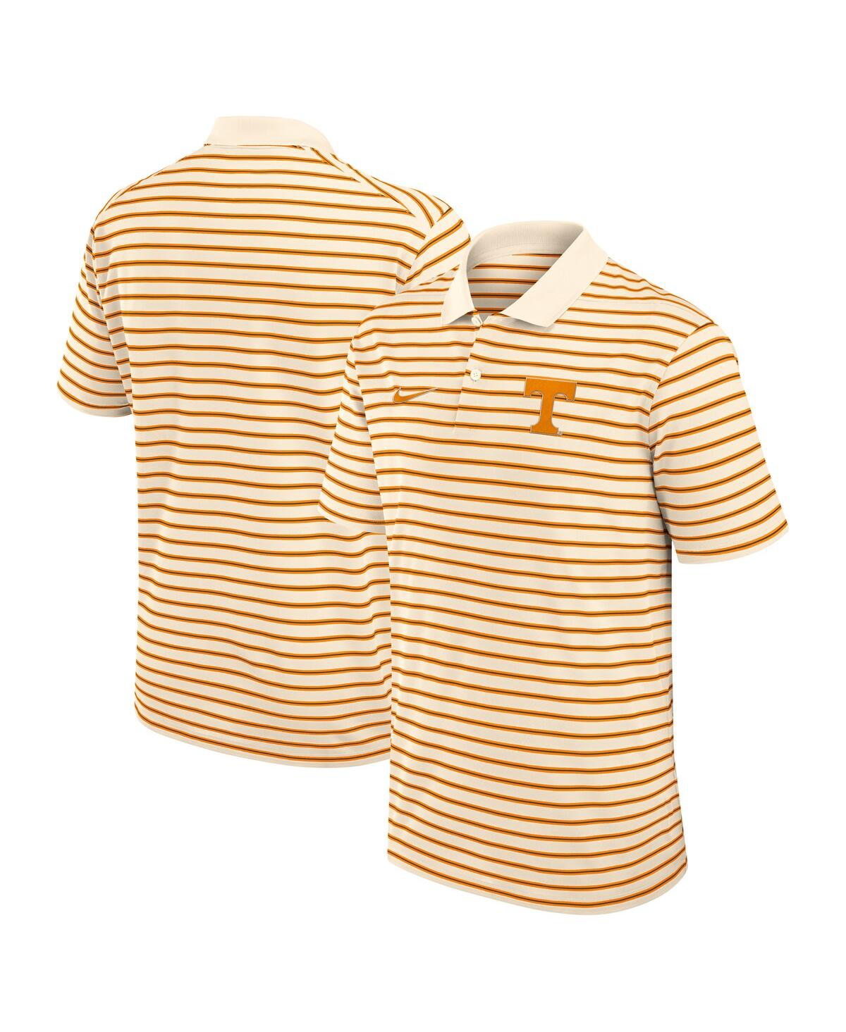 Men's Cream Tennessee Volunteers Solid Foundation Striped Performance Polo Shirt - Cream