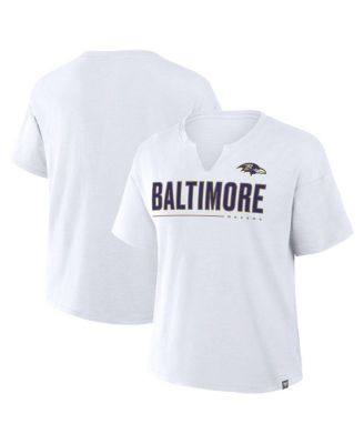 Fanatics - Women's White Baltimore Ravens Redzone Slub Boxy T-Shirt