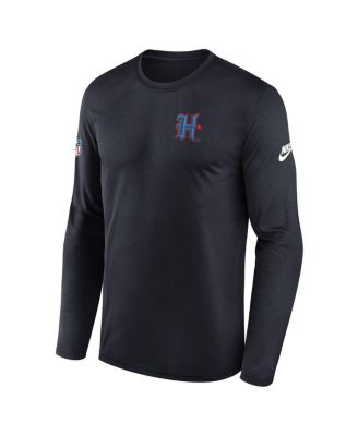 Men's Navy Houston Texans Legend Small Logo Performance Long Sleeve T-Shirt