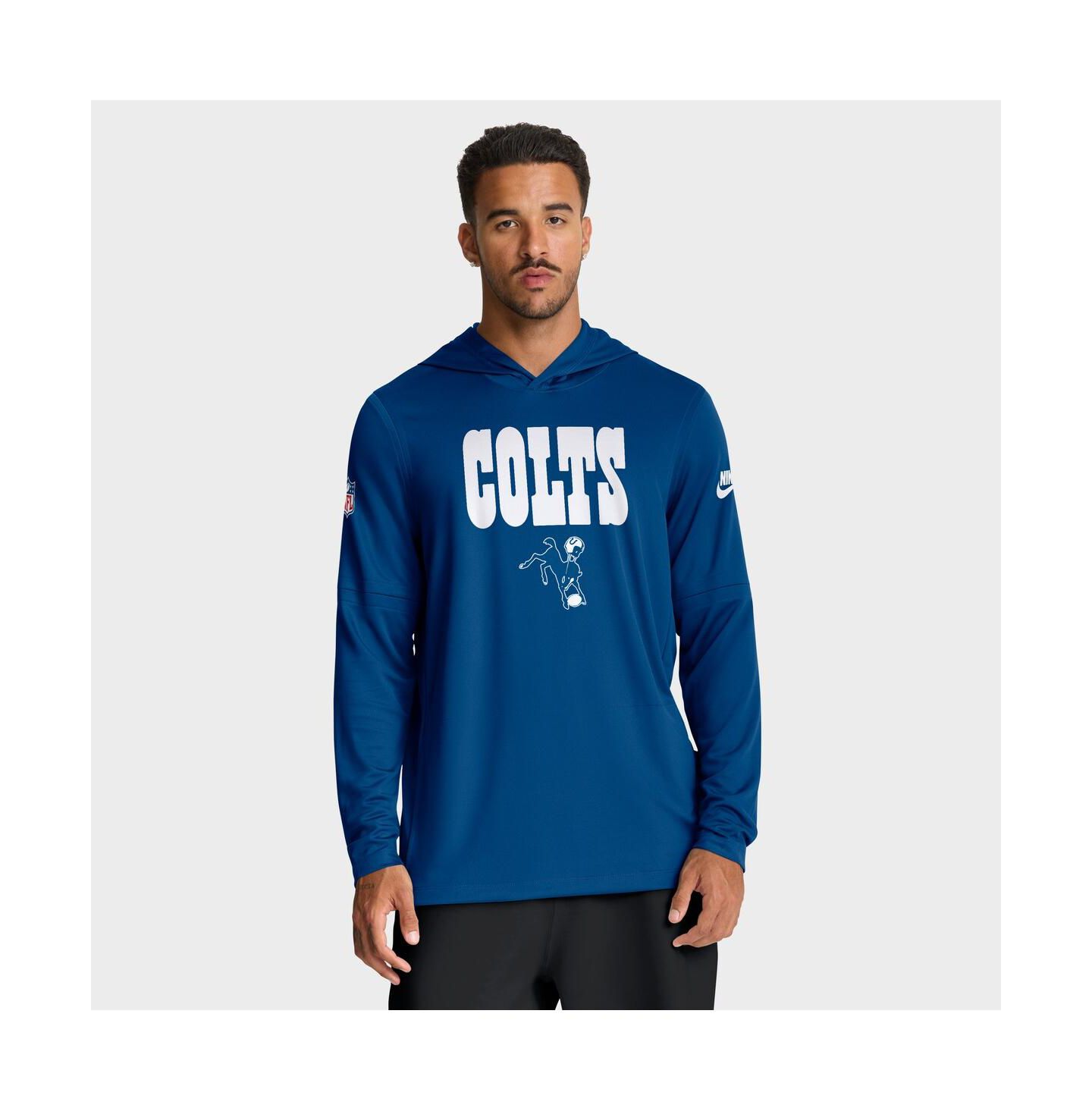 Мужские худи Nike Royal Indianapolis Colts Alt Pack Pass Accuracy Performance Long Sleeve T-Shirt — фото 1