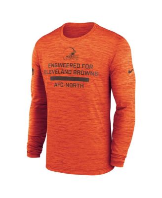Men's Orange Cleveland Browns Sideline Velocity Performance Long Sleeve T-Shirt