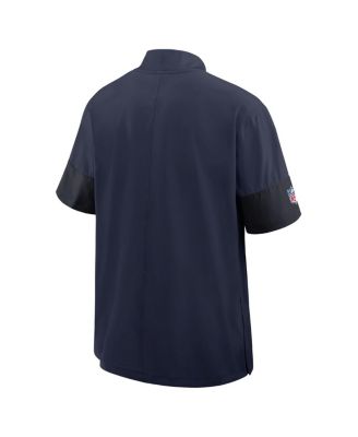 Men's College Navy Seattle Seahawks Sideline Short Sleeve Quarter-Zip Performance Coach Jacket
