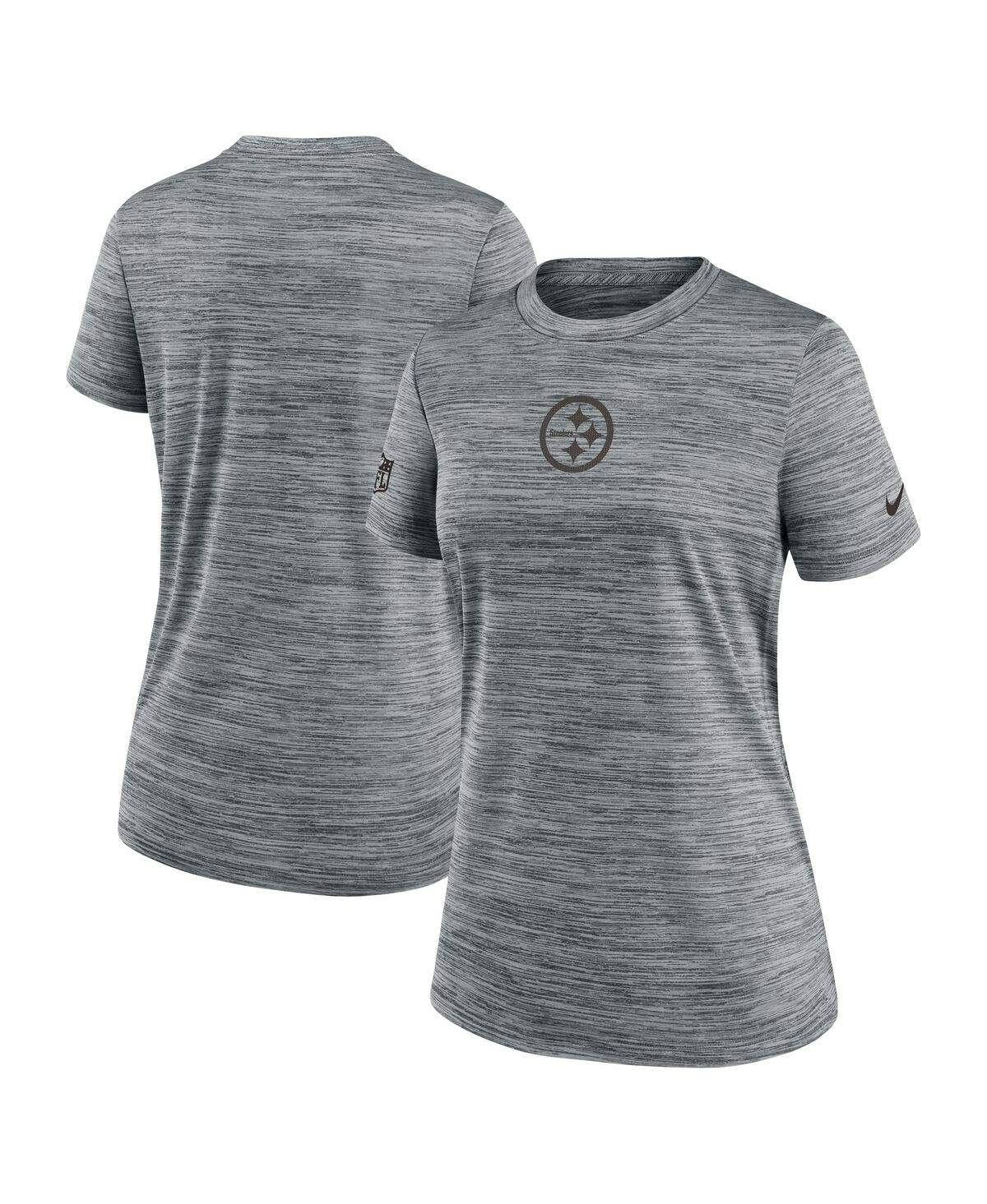 Women's Gray Pittsburgh Steelers Sideline Velocity Performance T-Shirt - Gray