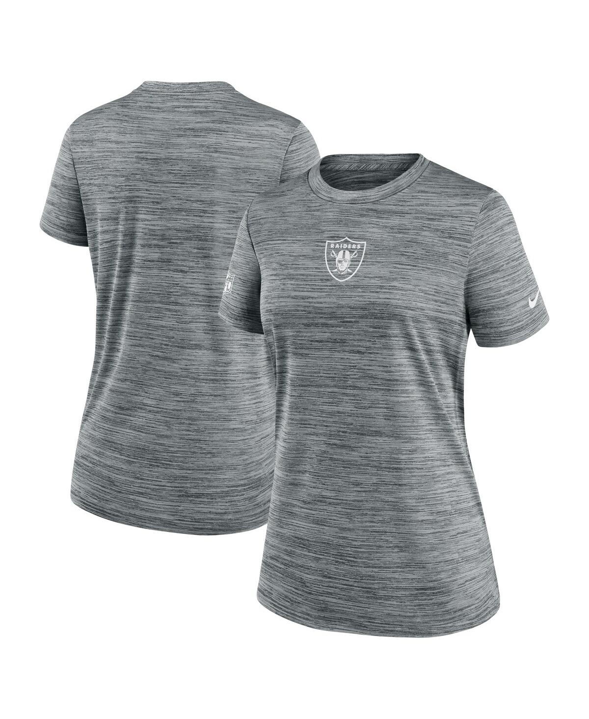 Women's Gray Las Vegas Raiders Sideline Velocity Performance T-Shirt - Gray