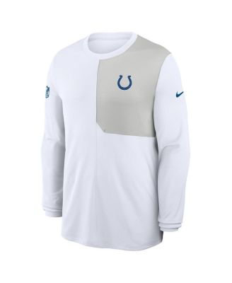 Men's White Indianapolis Colts Sideline Coach UV Performance Long Sleeve T-Shirt