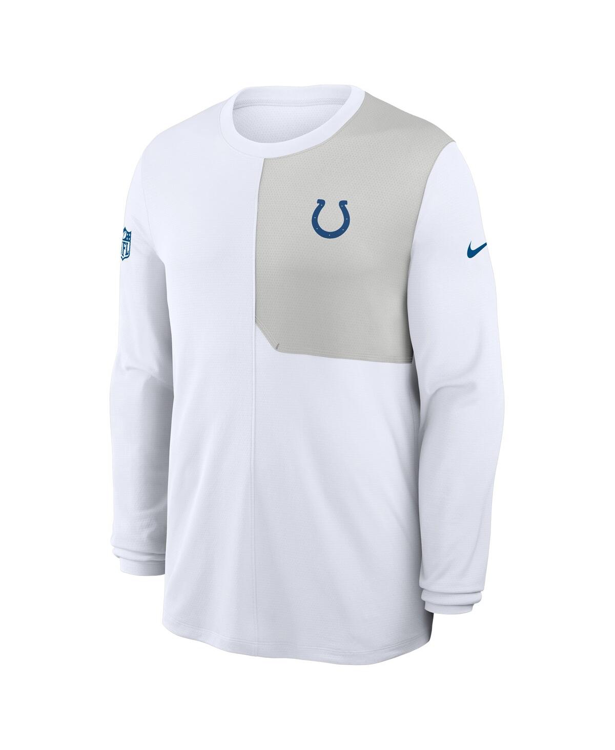 Nike White Indianapolis Colts Sideline Coach Uv Performance Long Sleeve T-shirt In White