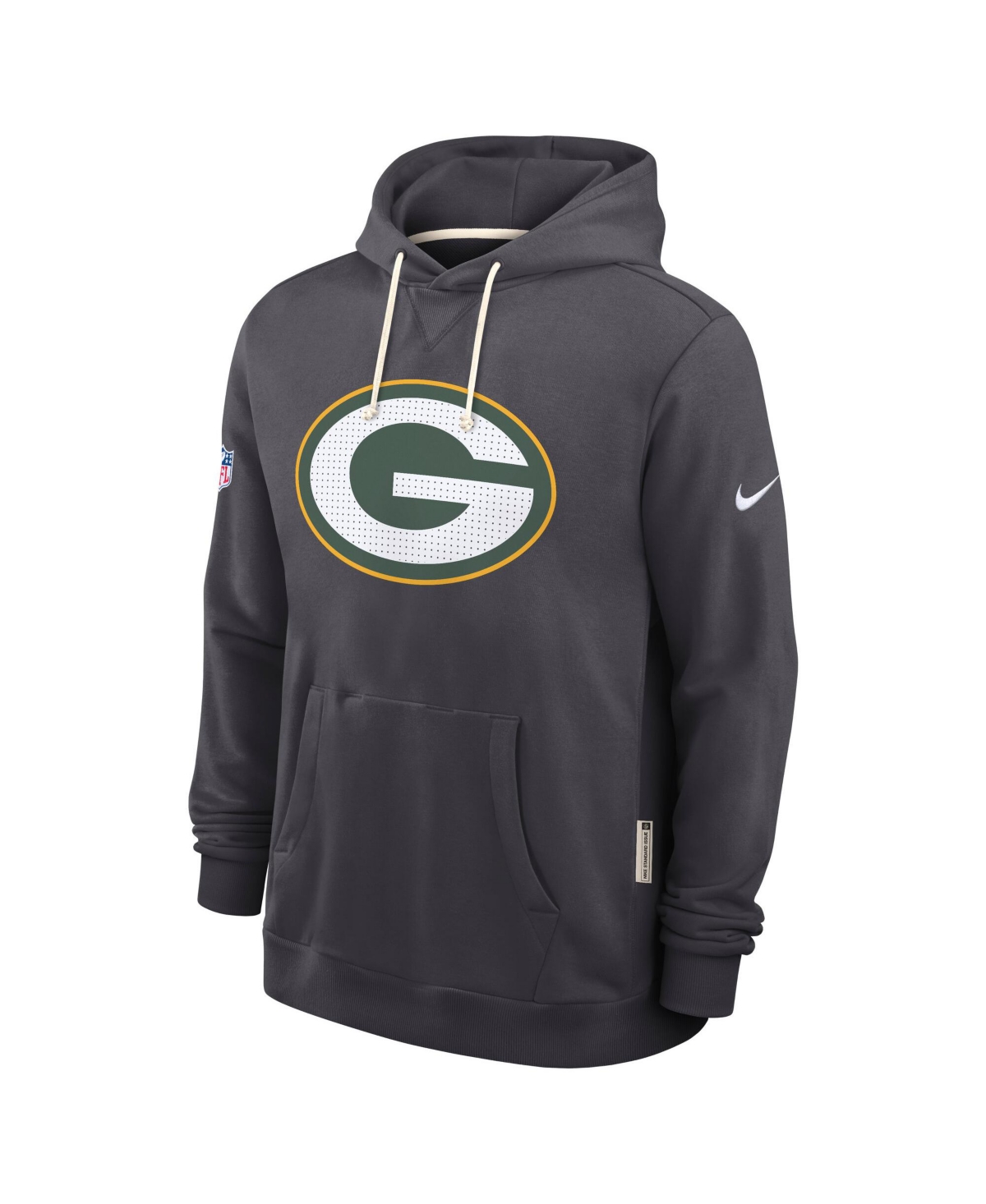 Nike Anthracite Green Bay Packers Sideline Standard Issue Initial Home Dri-fit Hoodie In Gray