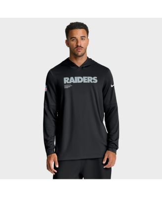 Nike - Men's Black Las Vegas Raiders Sideline Pure Fury Performance Long Sleeve Hoodie T-Shirt