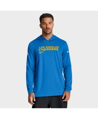 Nike - Men's Powder Blue Los Angeles Chargers Sideline Pure Fury Performance Long Sleeve Hoodie T-Shirt