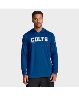 Nike - Men's Royal Indianapolis Colts Sideline Pure Fury Performance Long Sleeve Hoodie T-Shirt