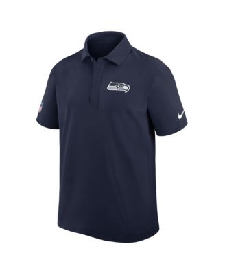 Men's College Navy Seattle Seahawks Sideline City Pride Woven Performance Polo Shirt