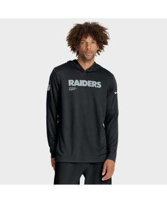 Nike - Men's Black Las Vegas Raiders Big Tall Sideline Performance Long Sleeve Hoodie T-Shirt
