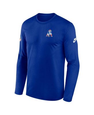 Men's Royal New England Patriots Legend Small Logo Performance Long Sleeve T-Shirt