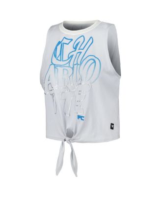 Women's White Charlotte FC Twist-Tie Tank Top