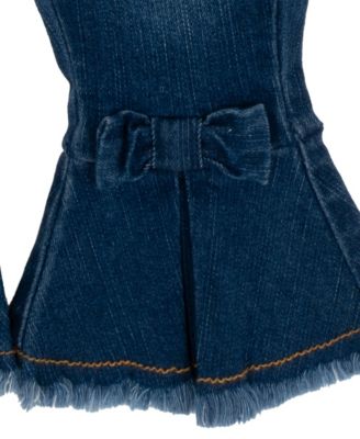 Baby Girls 3-Piece Hooded Poncho, Bodysuit and Denim Leggings Set