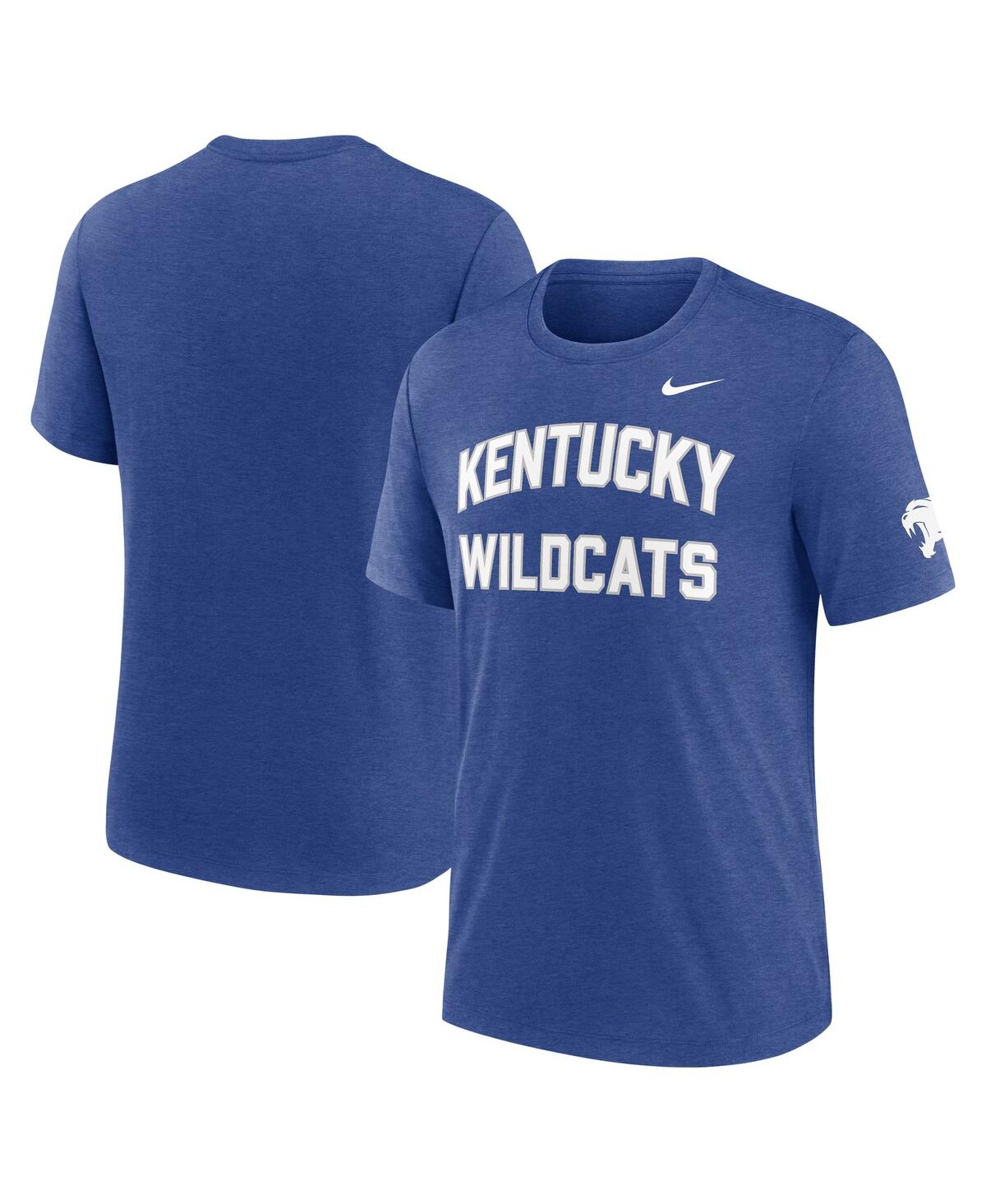 Nike Heather Royal Kentucky Wildcats Campus Collegiate Block Tri-blend T-shirt In Blue