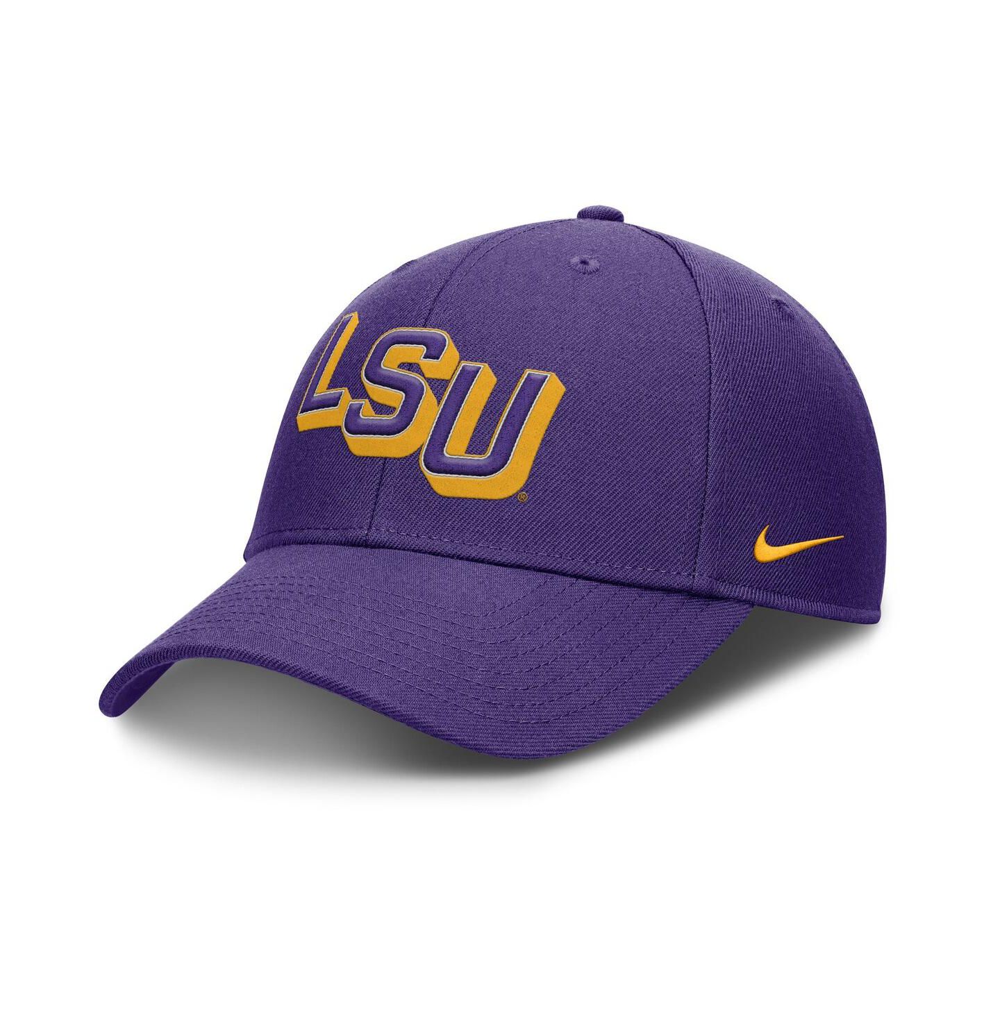 Мужская кепка Nike Purple LSU Tigers Slanted Primetime Rise Performance Adjustable Hat — фото 1