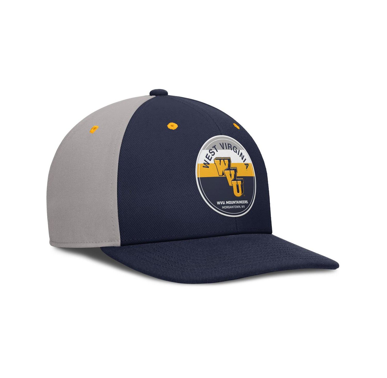 Men's Navy/Gray West Virginia Mountaineers Prep Pro Performance Snapback Hat