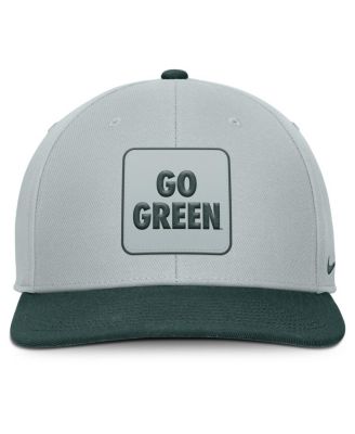 Men's Gray/Green Michigan State Spartans 2025 Sideline Campus Pro Local Snapback Hat