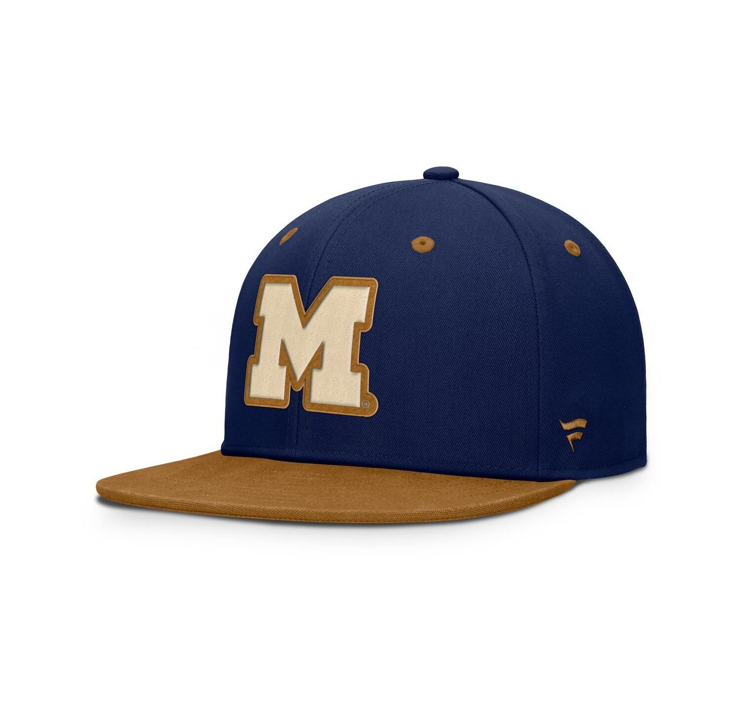 Men's Navy/Brown Michigan Wolverines Noboa Fitted Hat