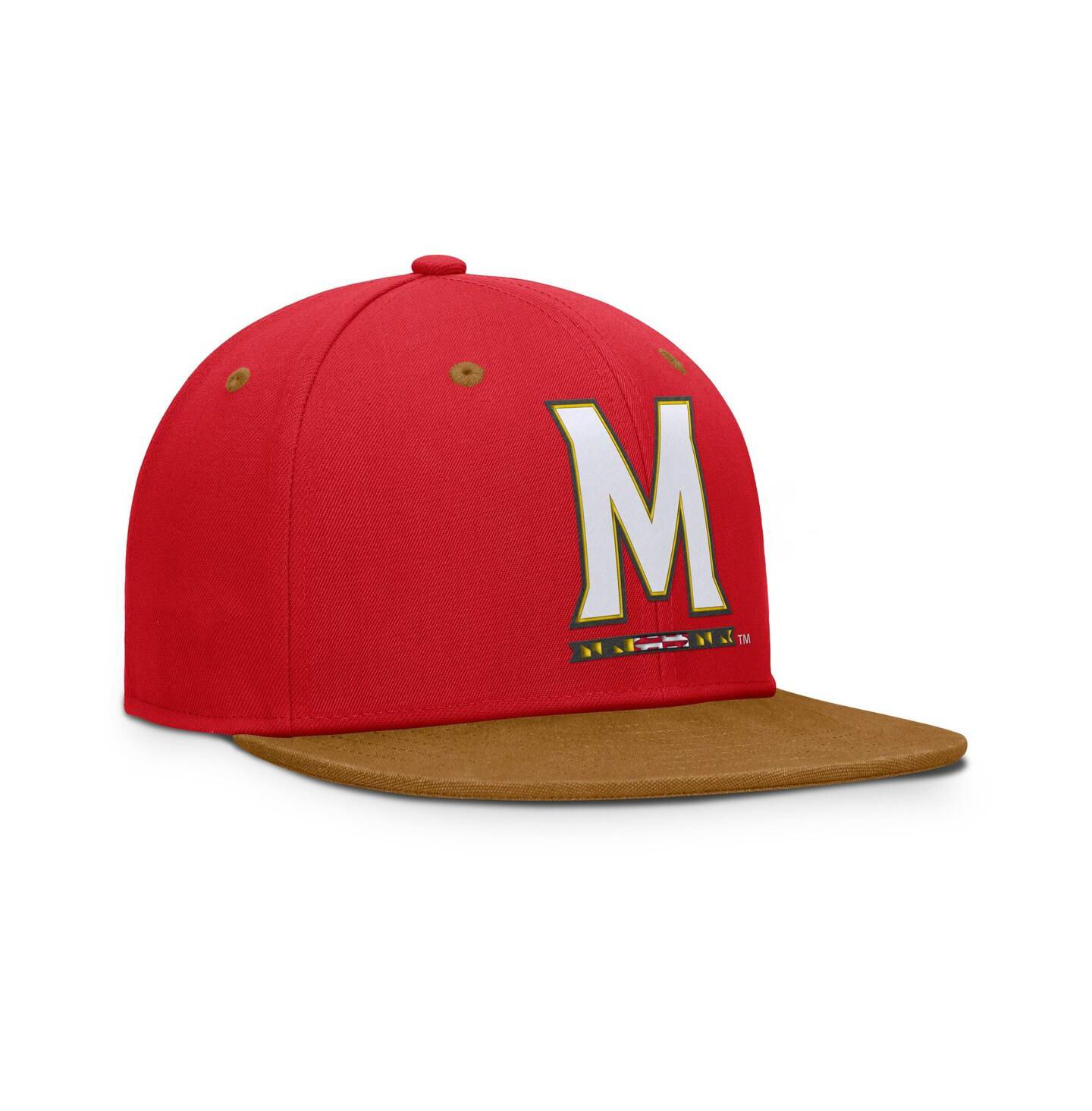 Мужская кепка Fanatics Red/Brown Maryland Terrapins Noboa Fitted Hat — фото 3