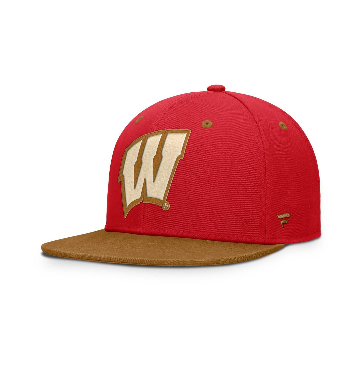 Мужская кепка Fanatics Red/Brown Wisconsin Badgers Noboa Fitted Hat — фото 1