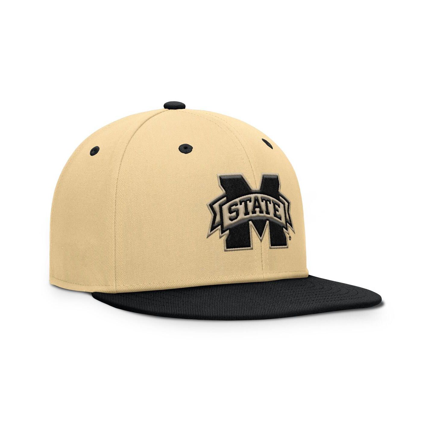 Мужская кепка Fanatics Khaki/Black Mississippi State Bulldogs Balance Fitted Hat — фото 3