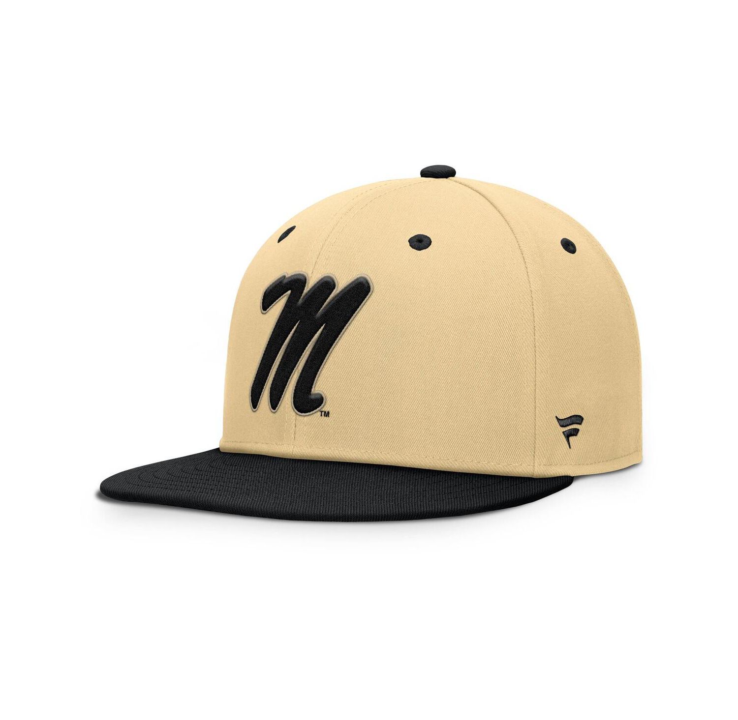 Men's Khaki/Black Ole Miss Rebels Balance Fitted Hat