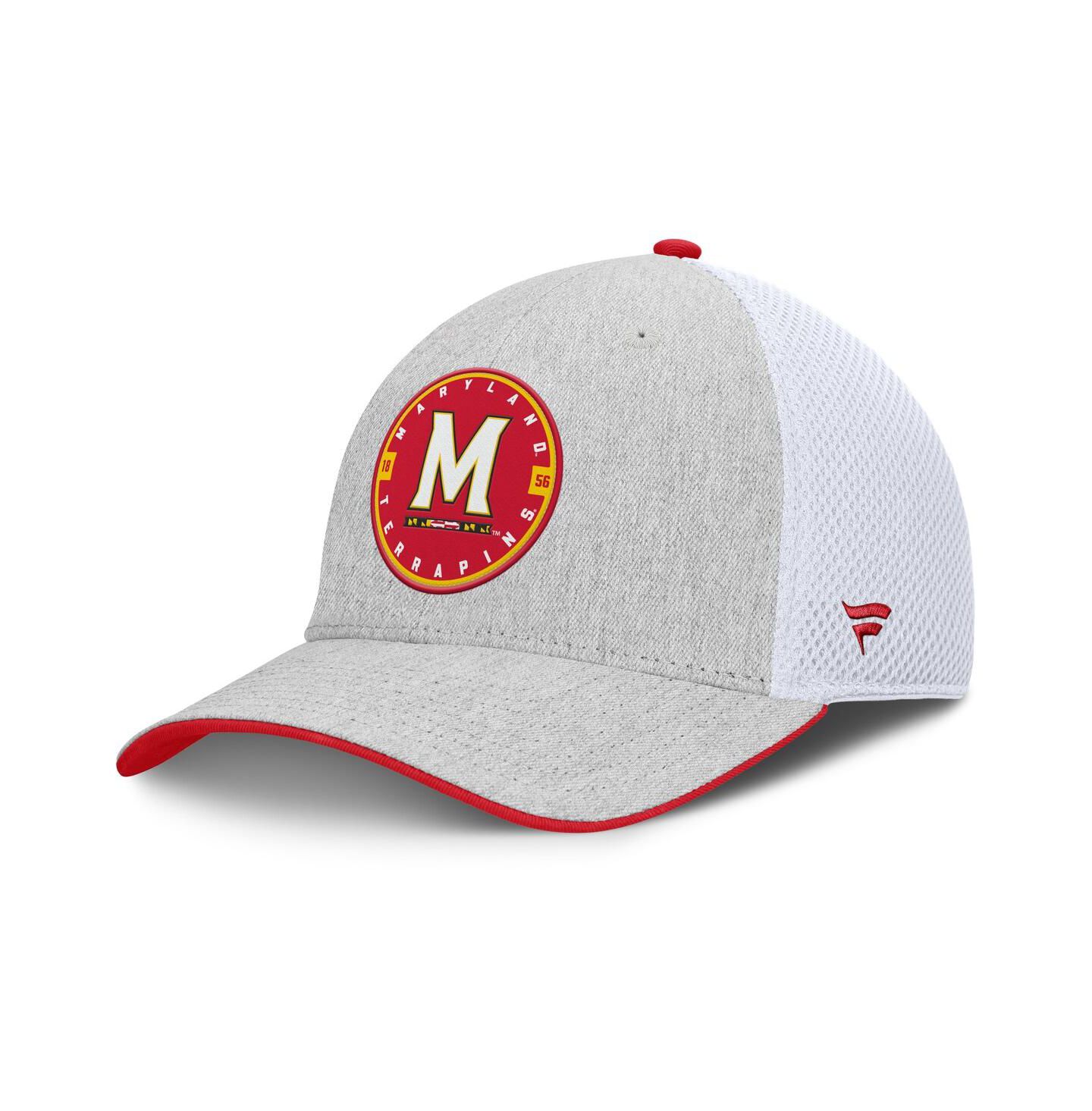 Мужская кепка Fanatics Heather Gray/White Maryland Terrapins Trigger Flex Hat — фото 1