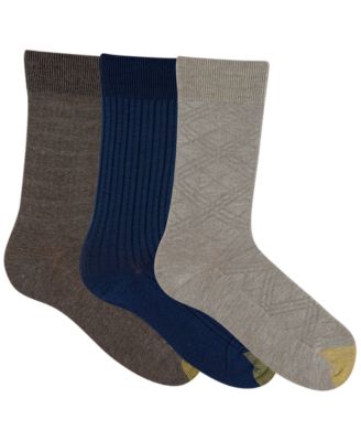 Men's 3-Pack Oscar Texture Reinforced Toe Crew Socks